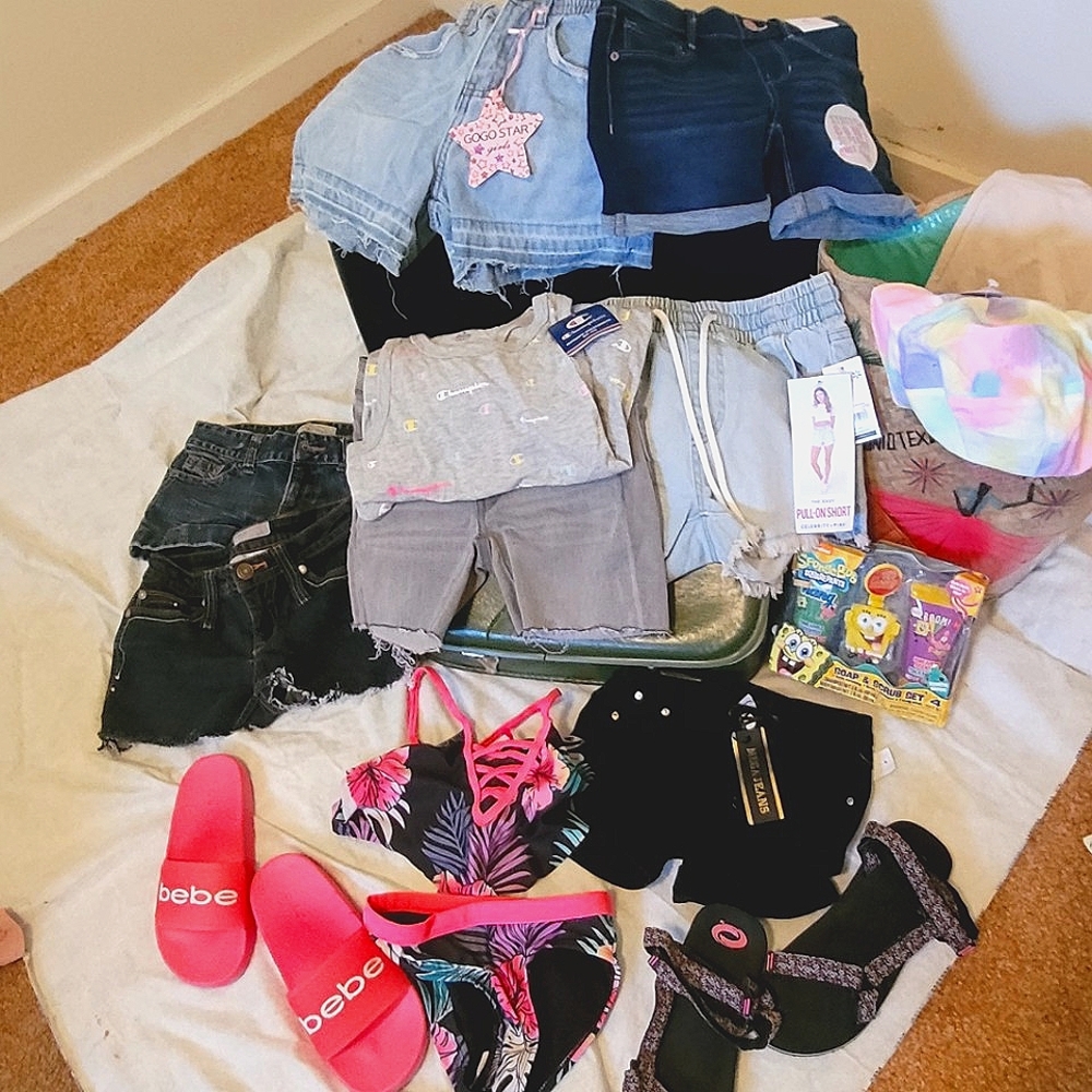 Lot of summer shoes shorts women's and girls
